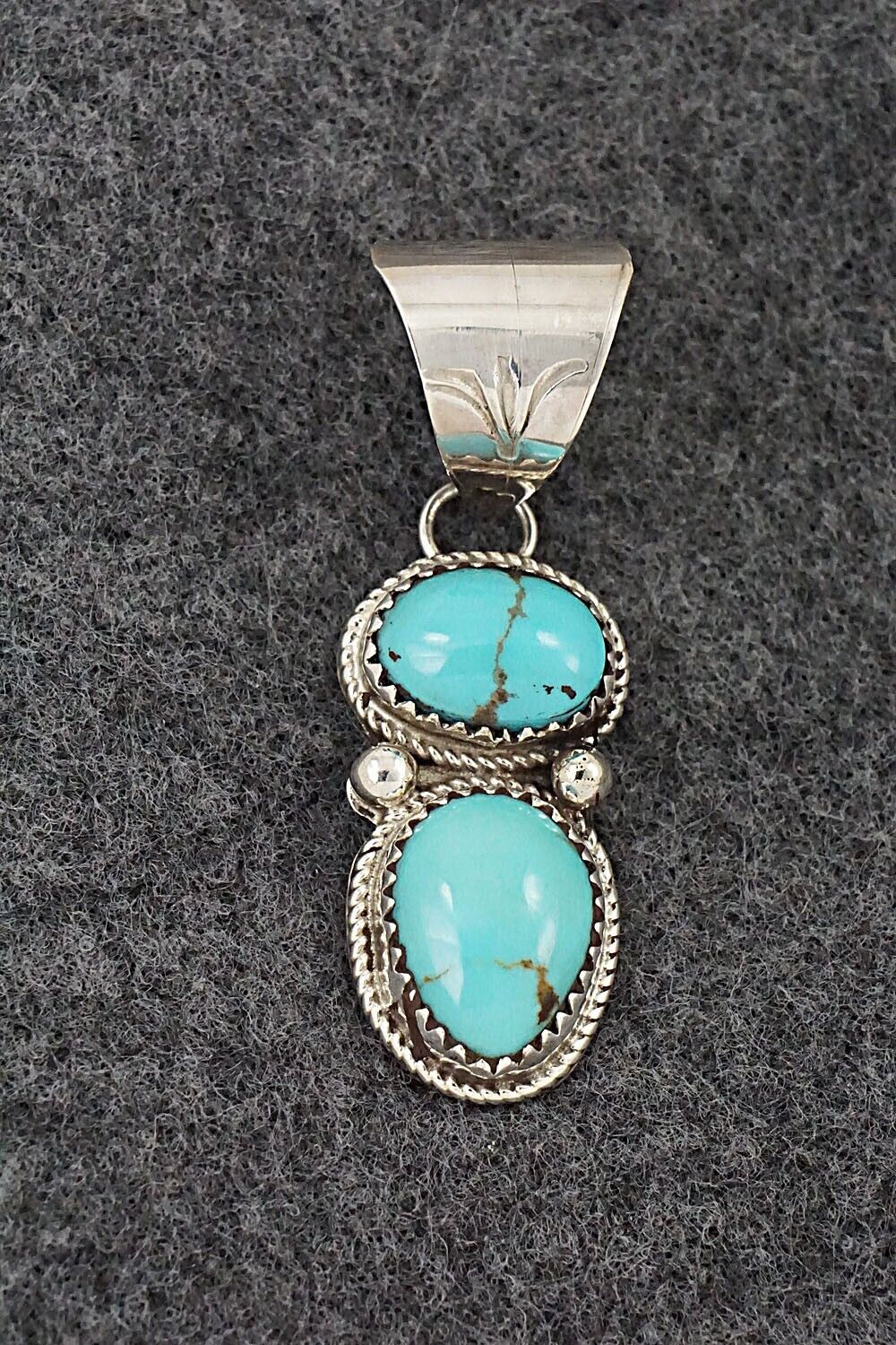 Turquoise & Sterling Silver Pendant - Ernest Hawthorne