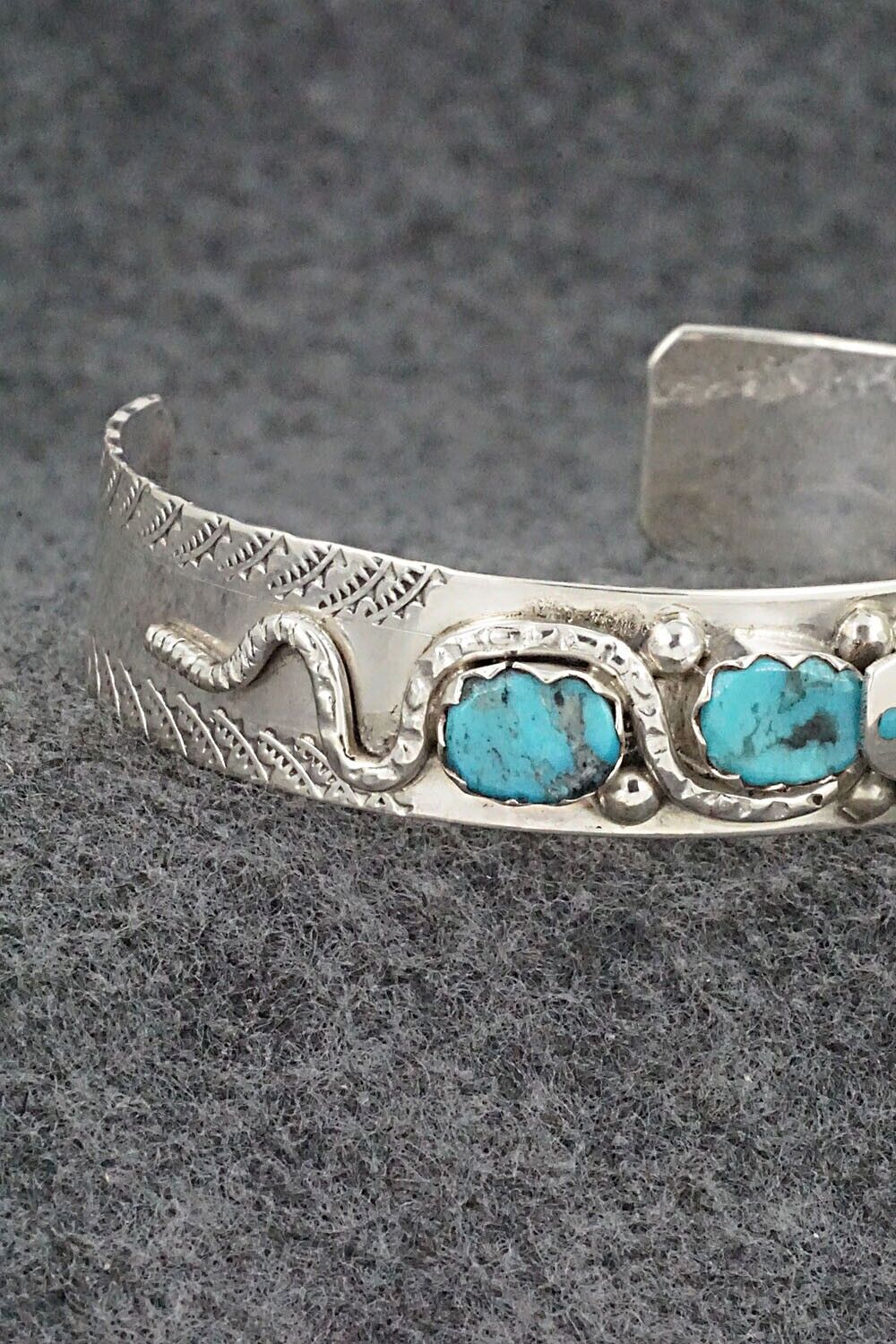 Turquoise & Sterling Silver Bracelet - Joy Calavaza