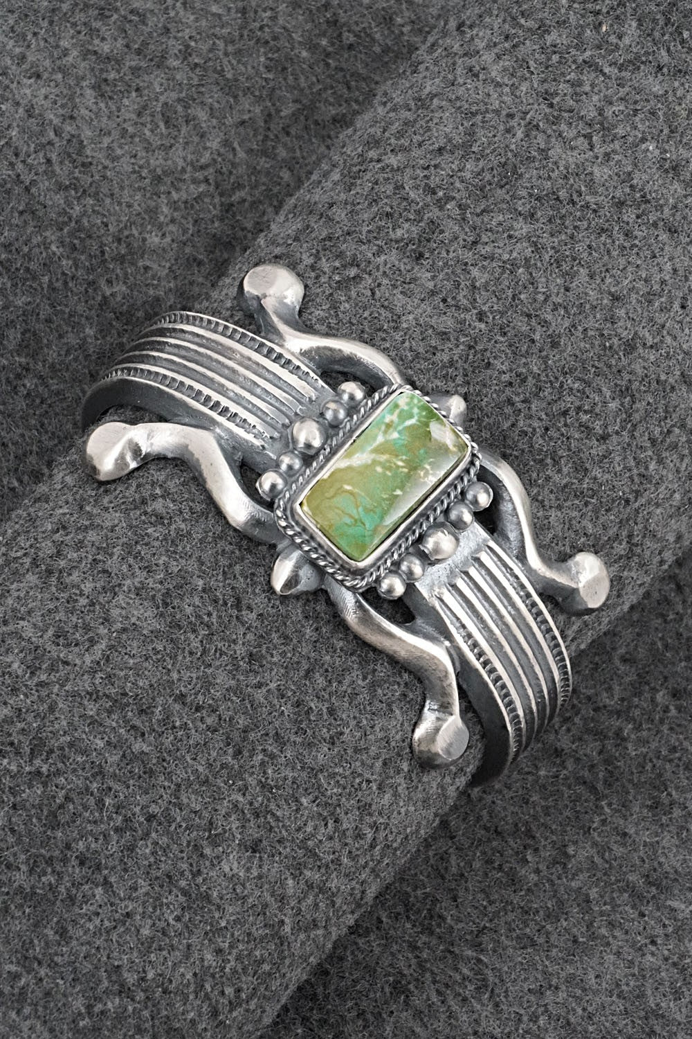 Turquoise & Sterling Silver Bracelet - Harrison Bitsue