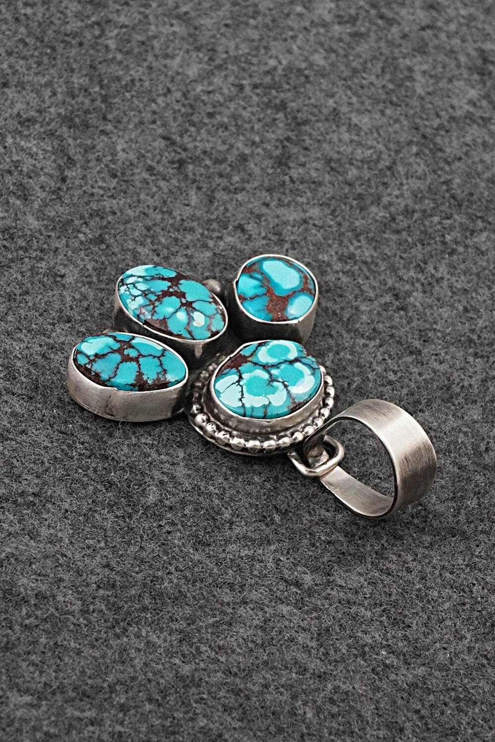 Turquoise & Sterling Silver Pendant and Earrings Set - Bobby Johnson