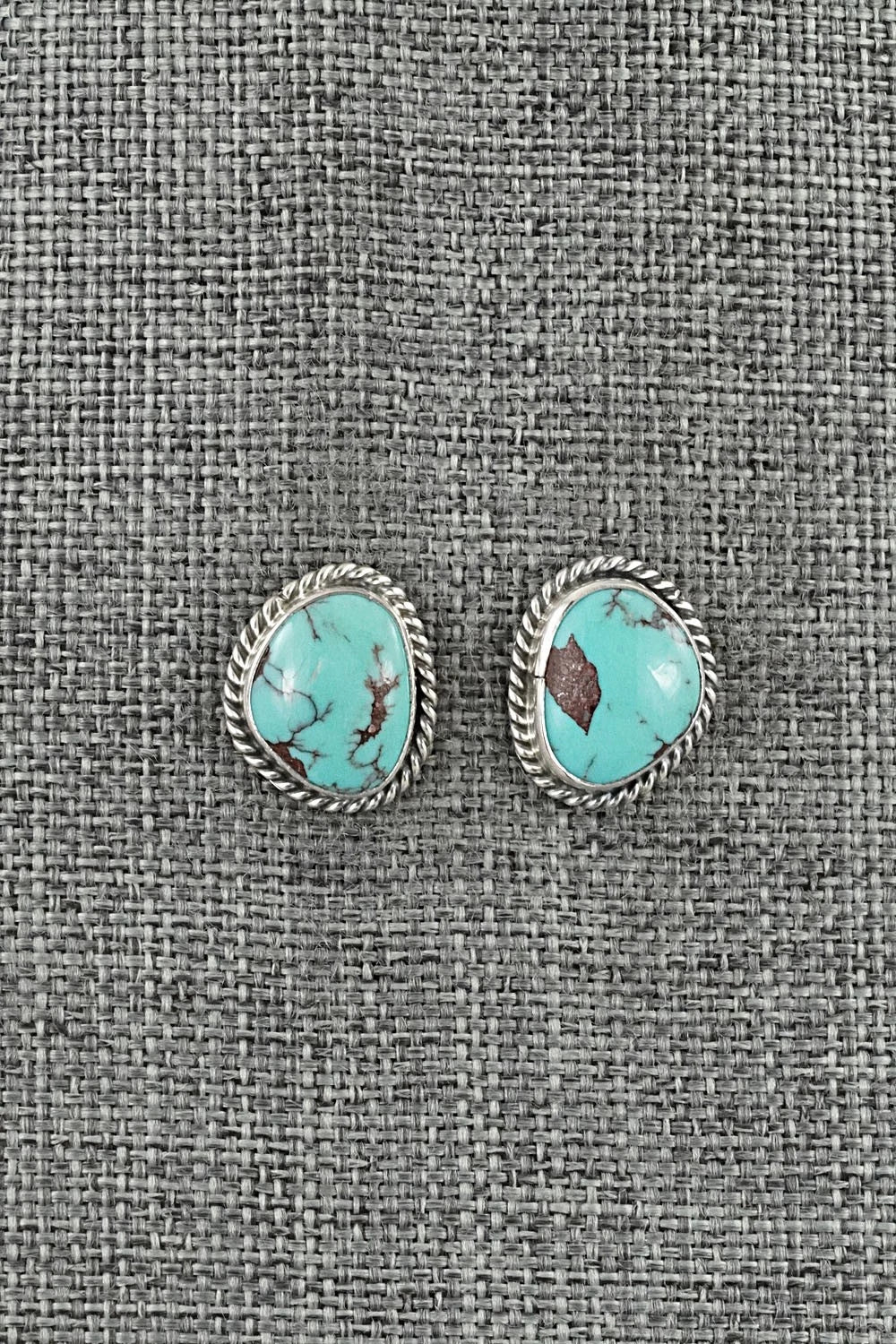 Turquoise & Sterling Silver Earrings - Eugene Gruber
