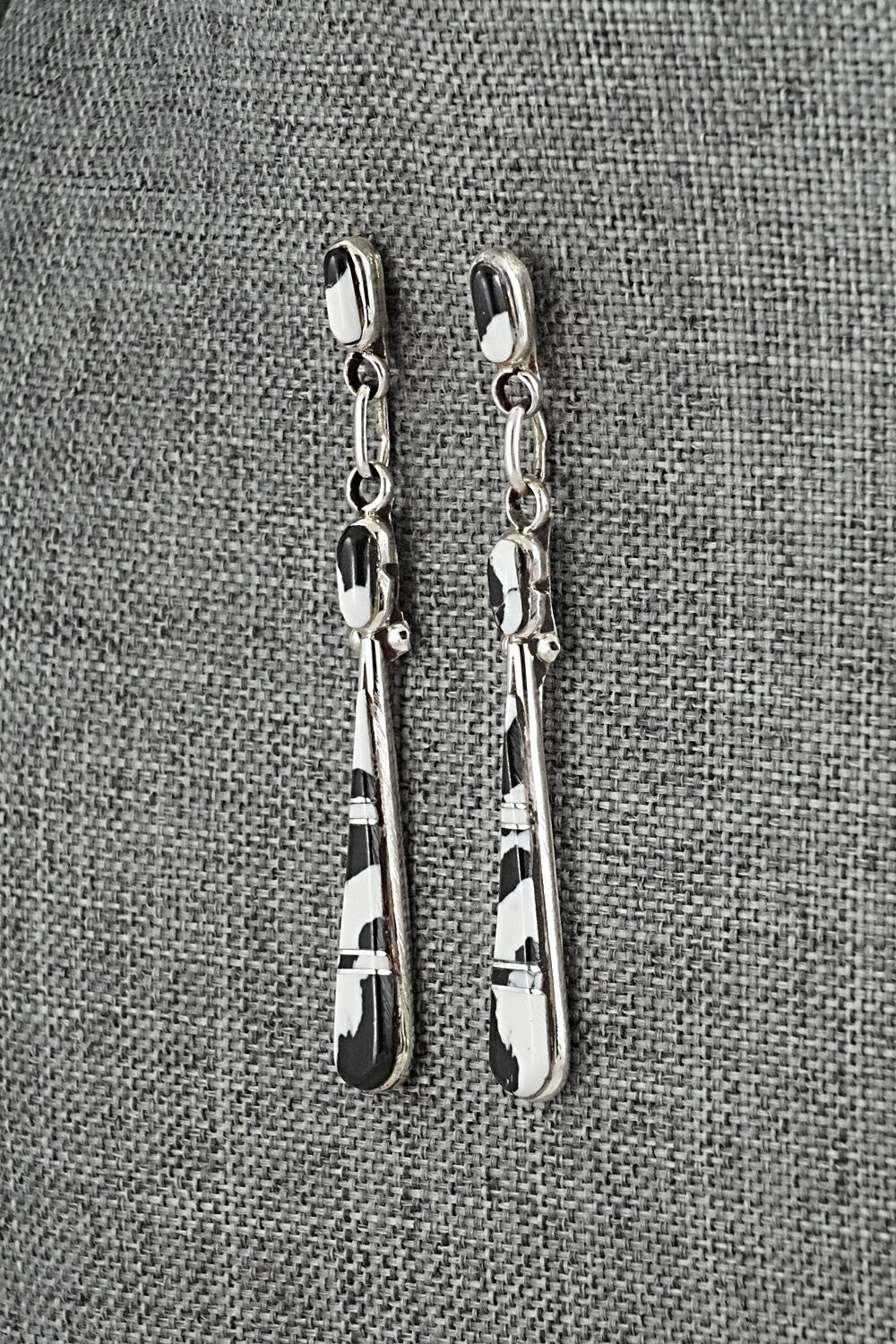 White Buffalo & Sterling Silver Earrings - Terrance Panteah