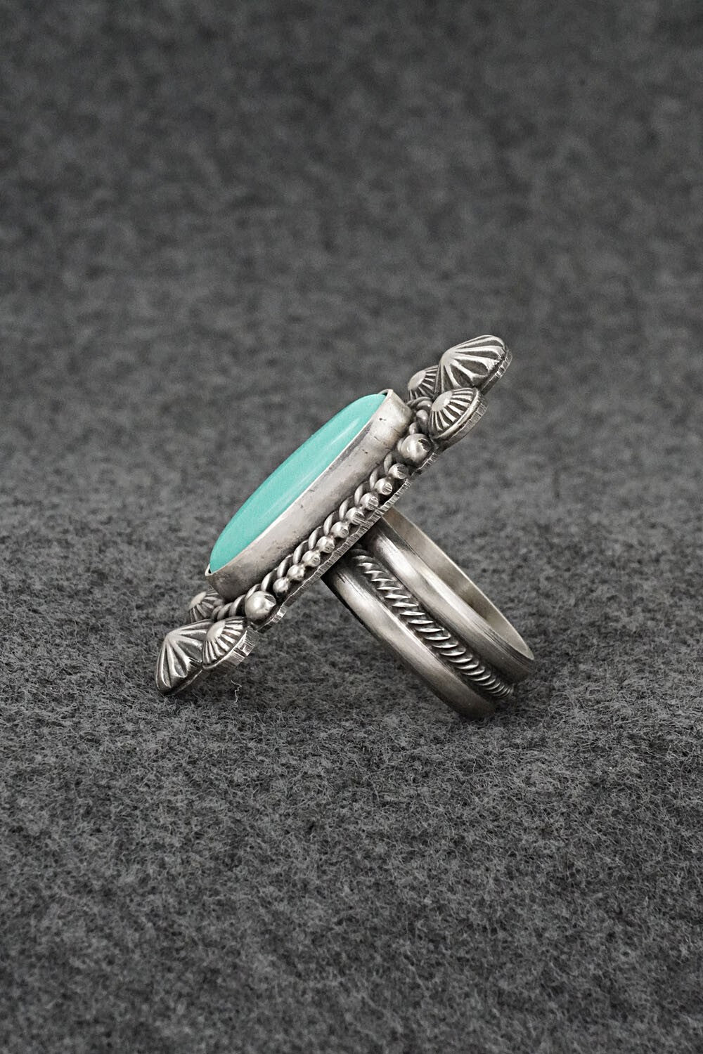 Turquoise & Sterling Silver Ring - Michael Calladitto - Size 8.5