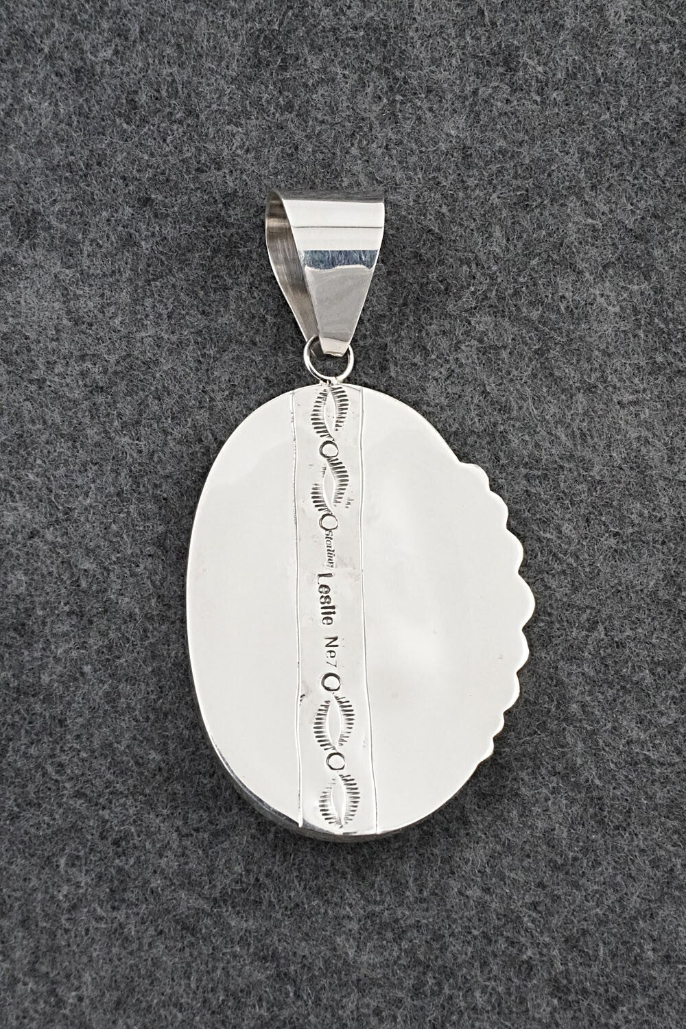 Turquoise & Sterling Silver Pendant - Leslie Nez