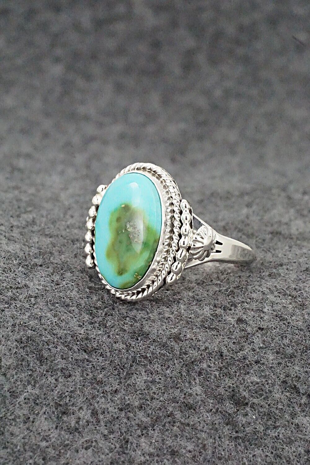 Turquoise & Sterling Silver Ring - Andrew Vandever - Size 8.5