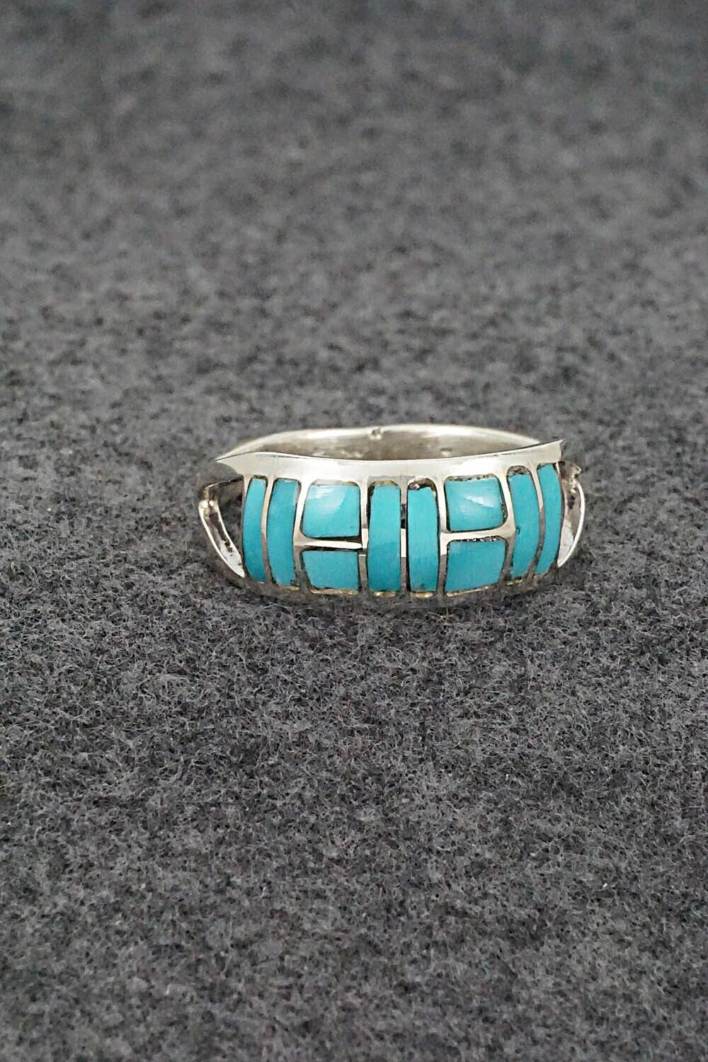 Turquoise & Sterling Silver Ring - Gloria Chattin - Size 14
