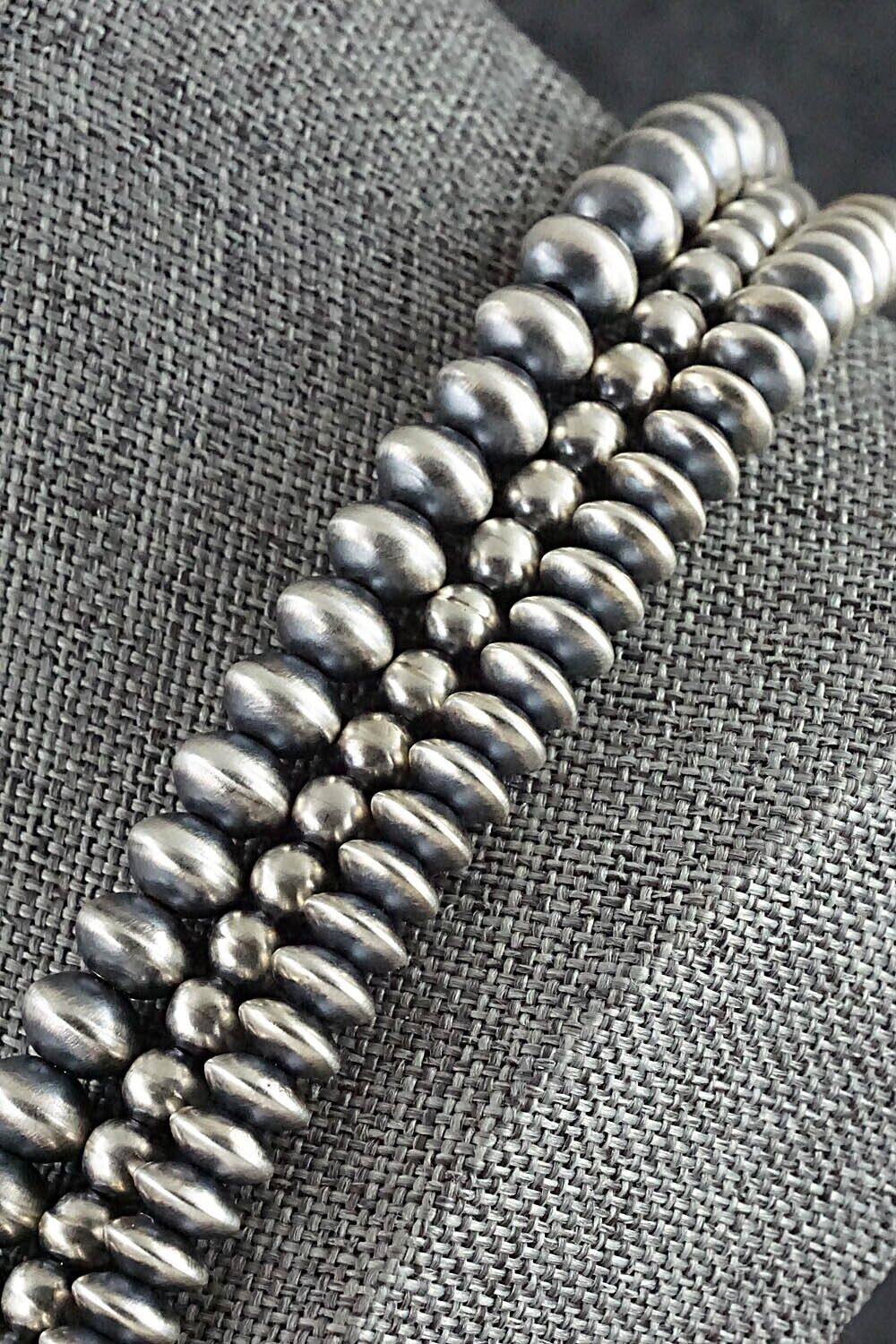 Sterling Silver Navajo Pearl Necklace 18" - Dorinda Mariano