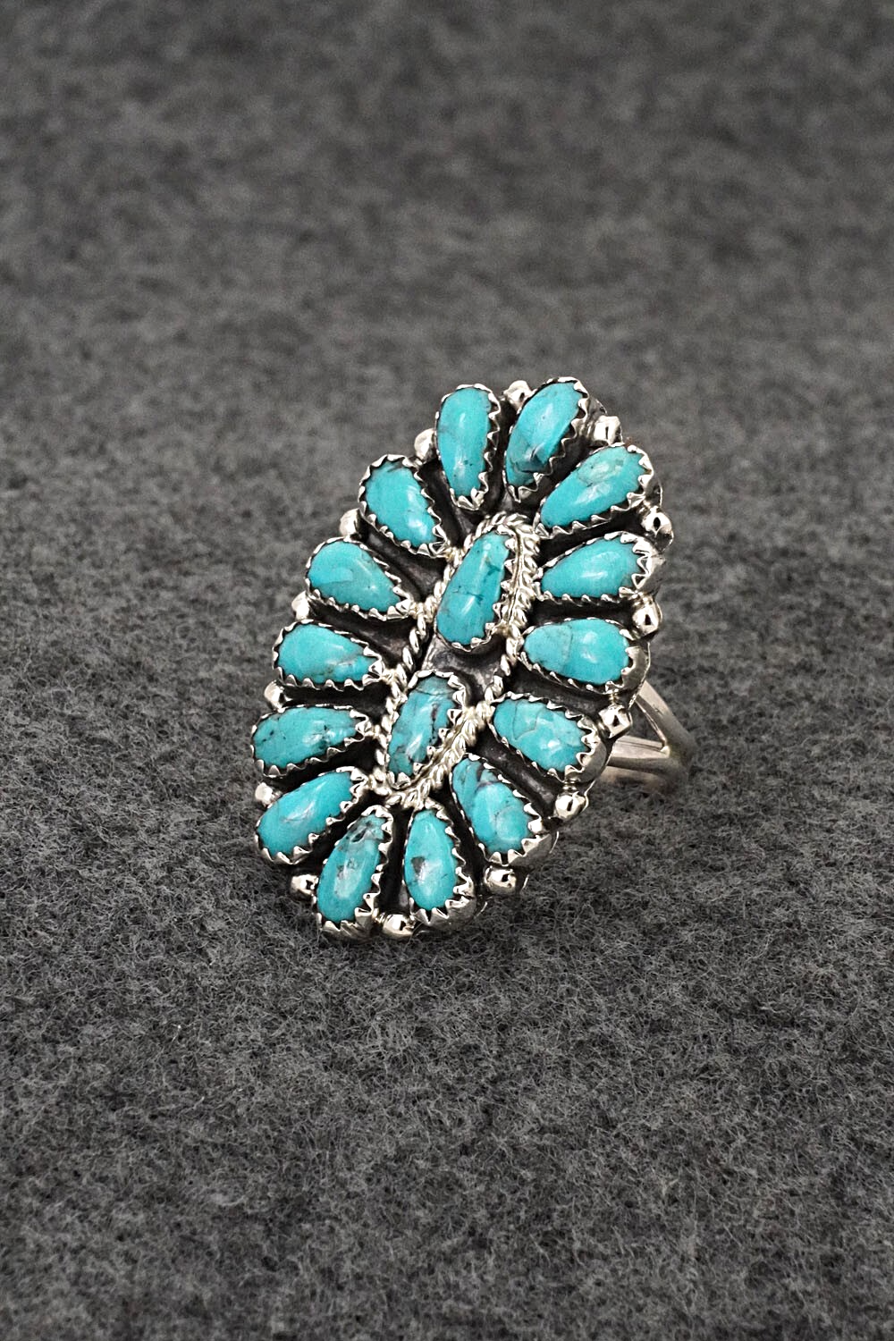 Turquoise & Sterling Silver Ring - Zeita Begay - Size 8