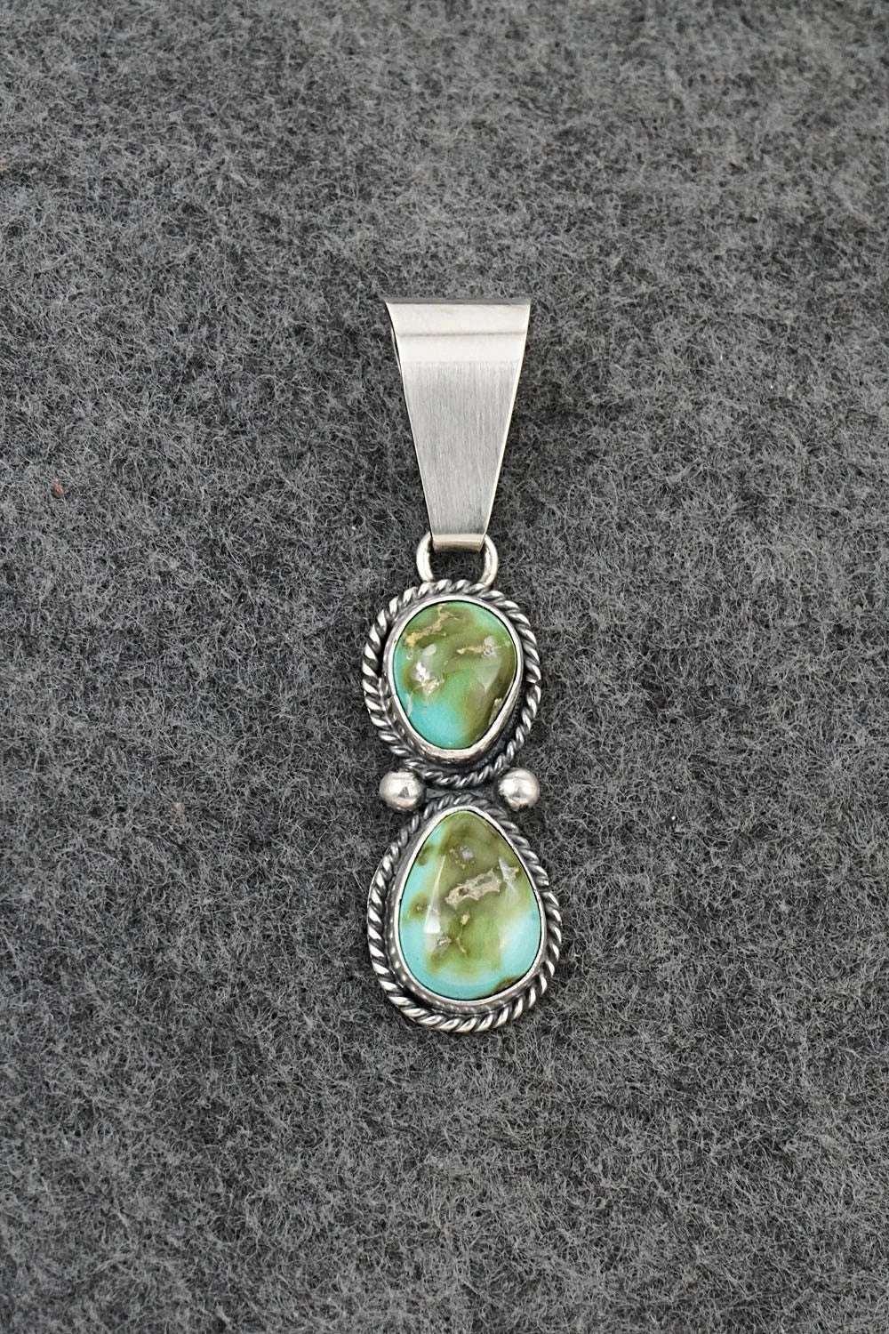 Turquoise & Sterling Silver Pendant - Eugene Gruber