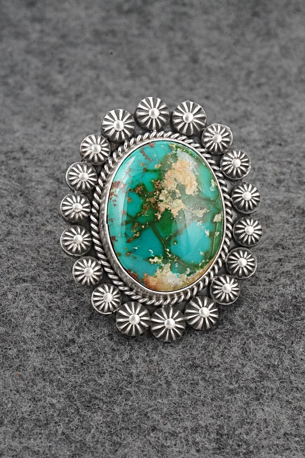 Turquoise & Sterling Silver Ring - Michael Calladitto - Size 8.5