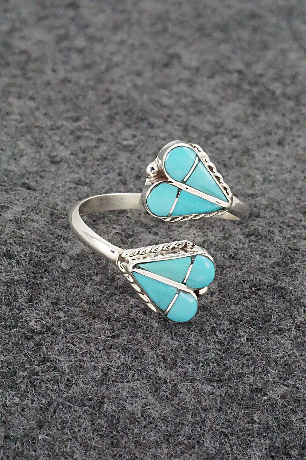 Turquoise & Sterling Silver Ring - Velda Nastacio - Size 9 Adj.