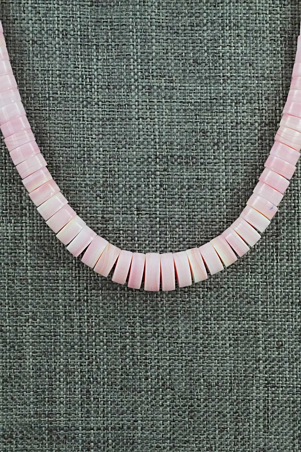 Pink Conch & Sterling Silver Necklace 18" - Doreen Jake