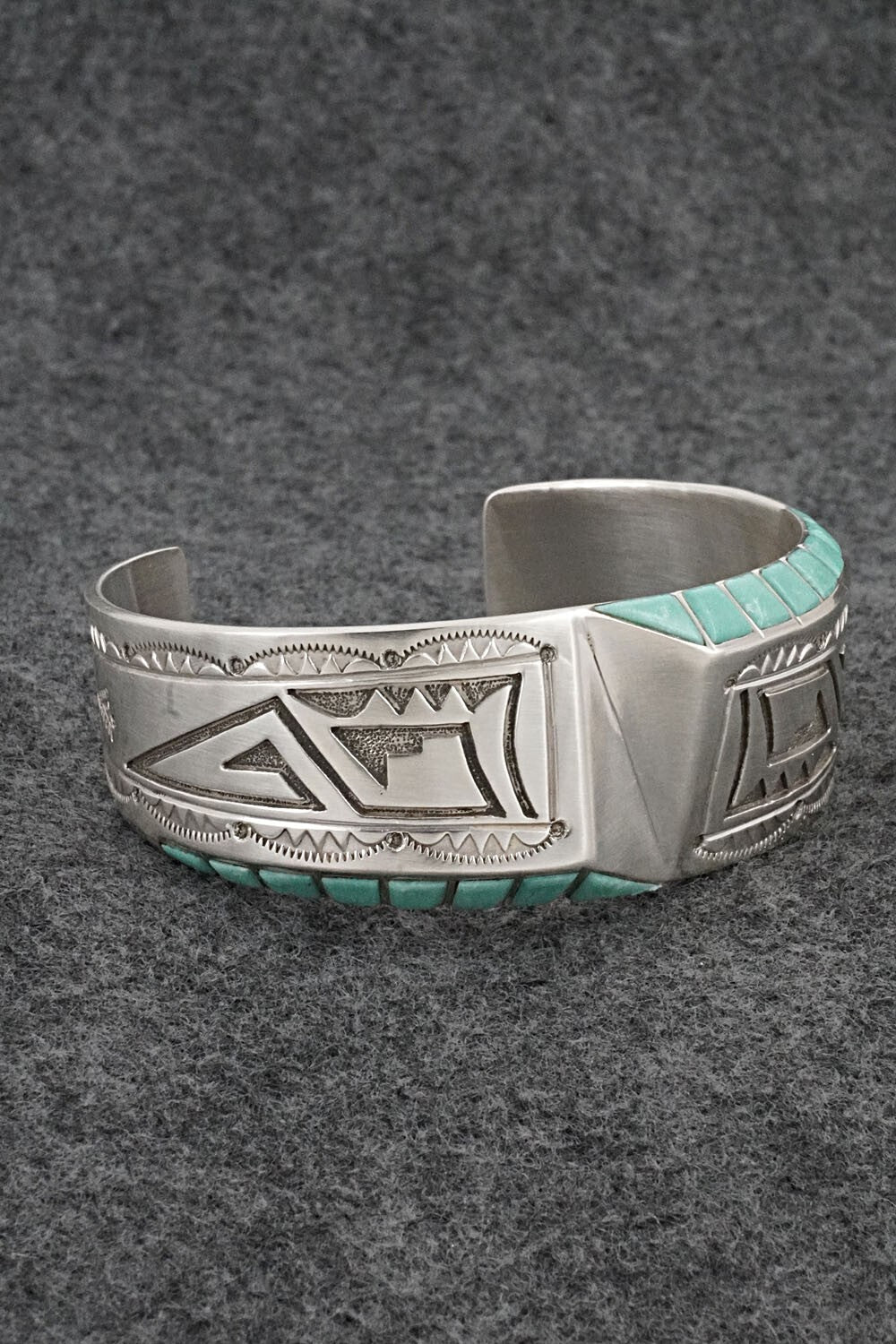 Turquoise & Sterling Silver Bracelet - Leonard Jim