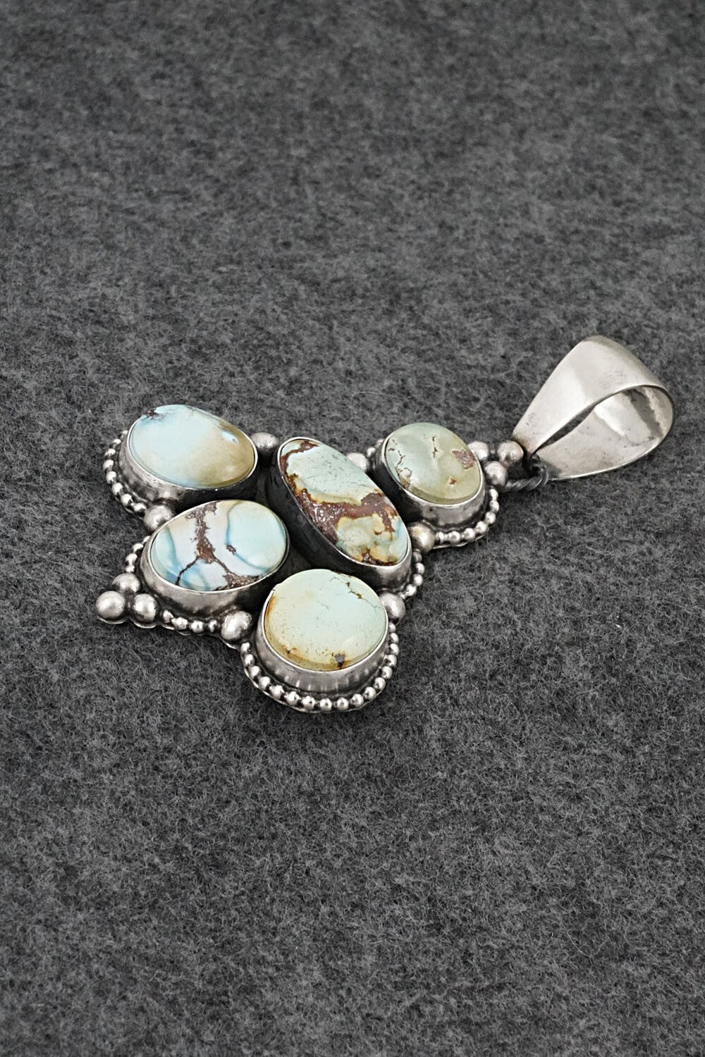 Turquoise & Sterling Silver Pendant, Ring & Earrings Set - Darrin Livingston