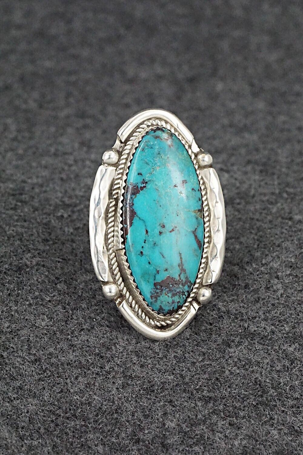 Turquoise & Sterling Silver Ring - Kenny Calavaza - Size 6.5