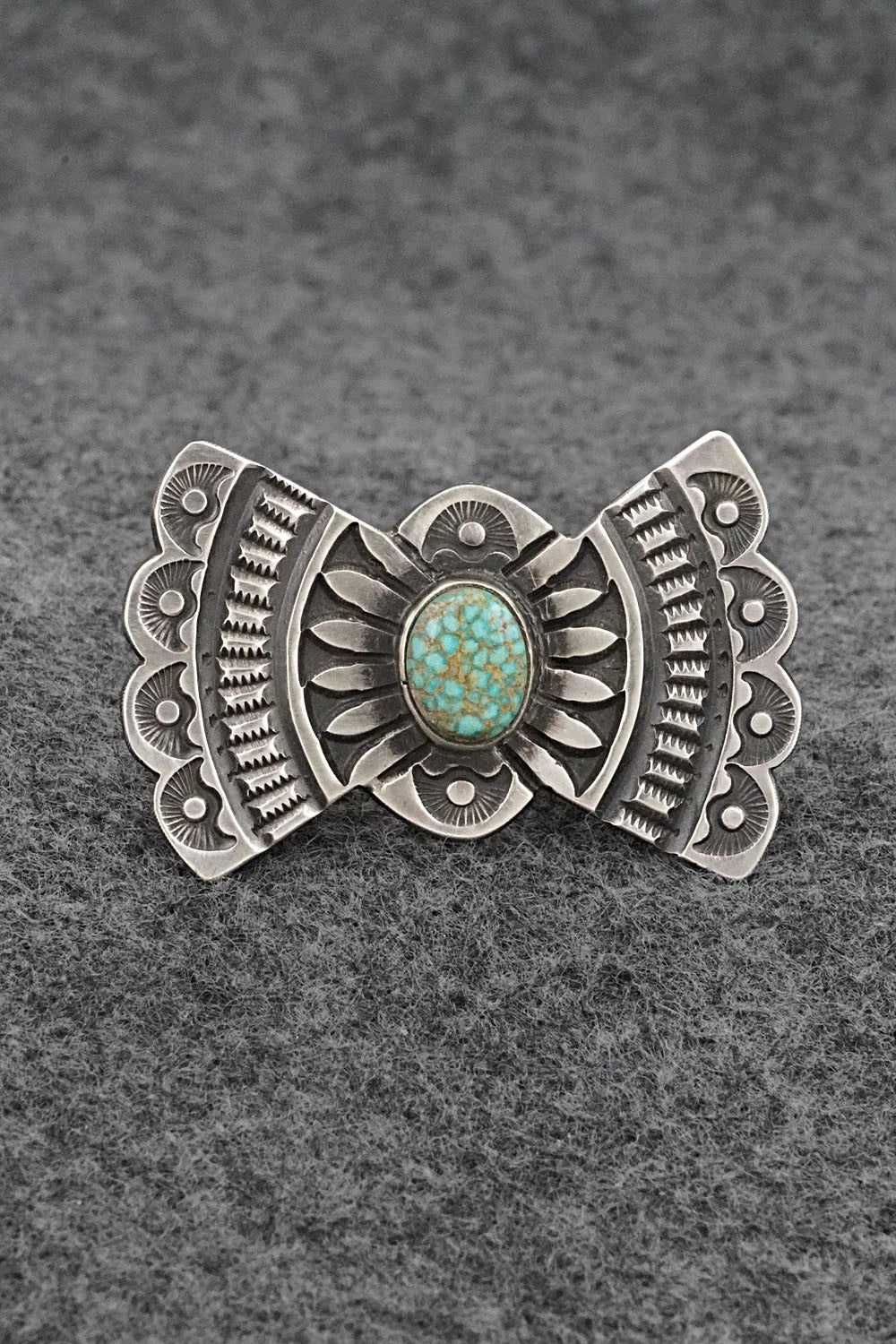 Turquoise & Sterling Silver Ring - Calvin Martinez - Size 8