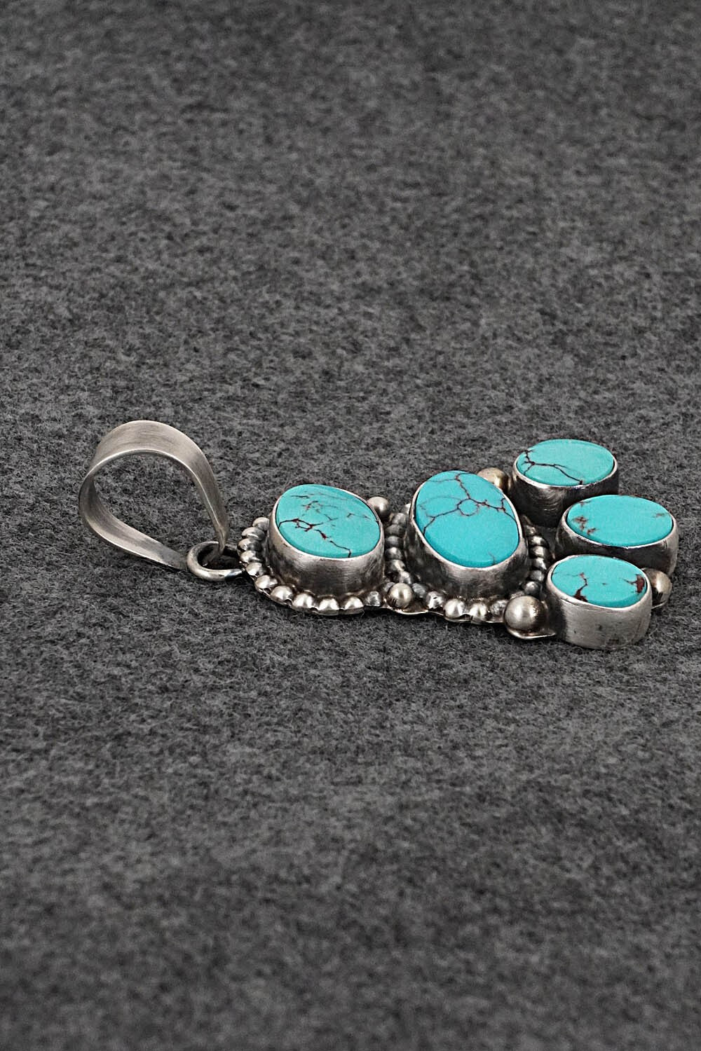 Turquoise & Sterling Silver Pendant and Earrings Set - Kathleen Chavez