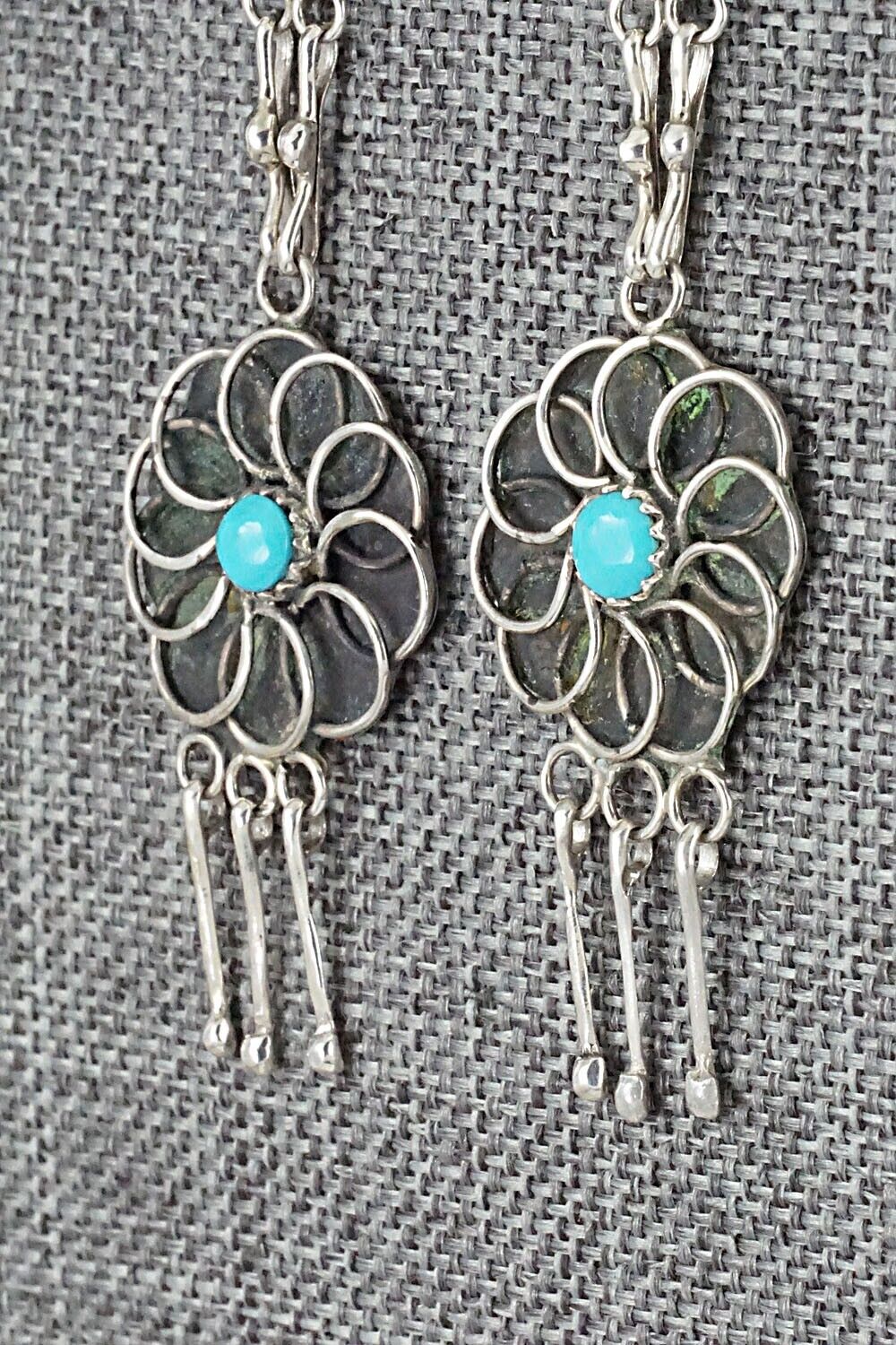 Turquoise & Sterling Silver Earrings - Diana Bellson