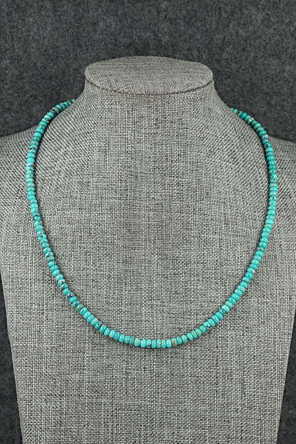 Turquoise & Sterling Silver Necklace 16" - Helen Tsosie