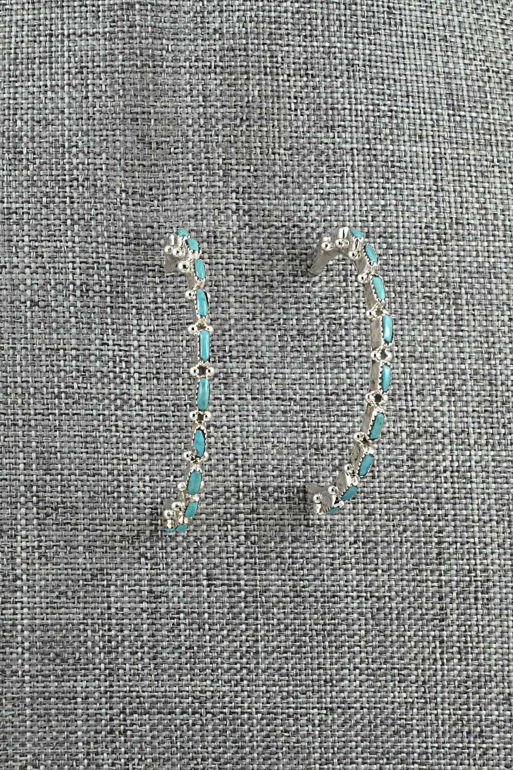 Turquoise & Sterling Silver Hoop Earrings - Aurelia Hughte