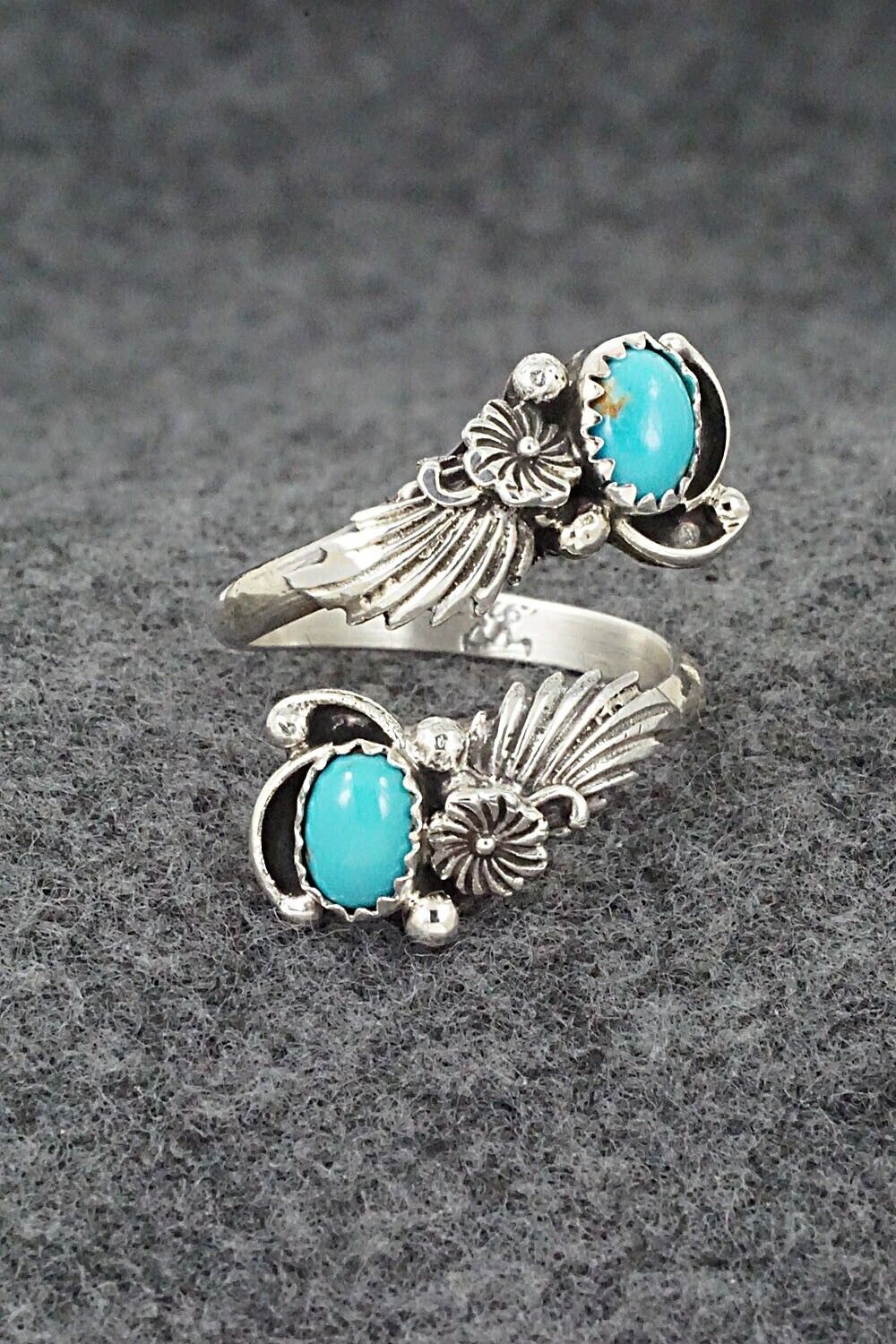 Turquoise & Sterling Silver Ring - Etta Belin - Size 8