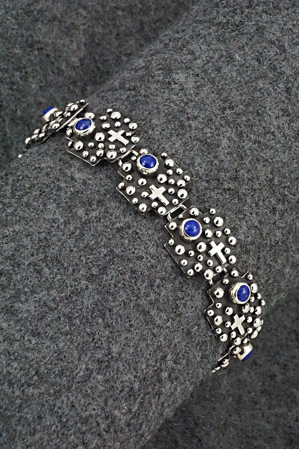 Lapis & Sterling Silver Link Bracelet - Akee Douglas