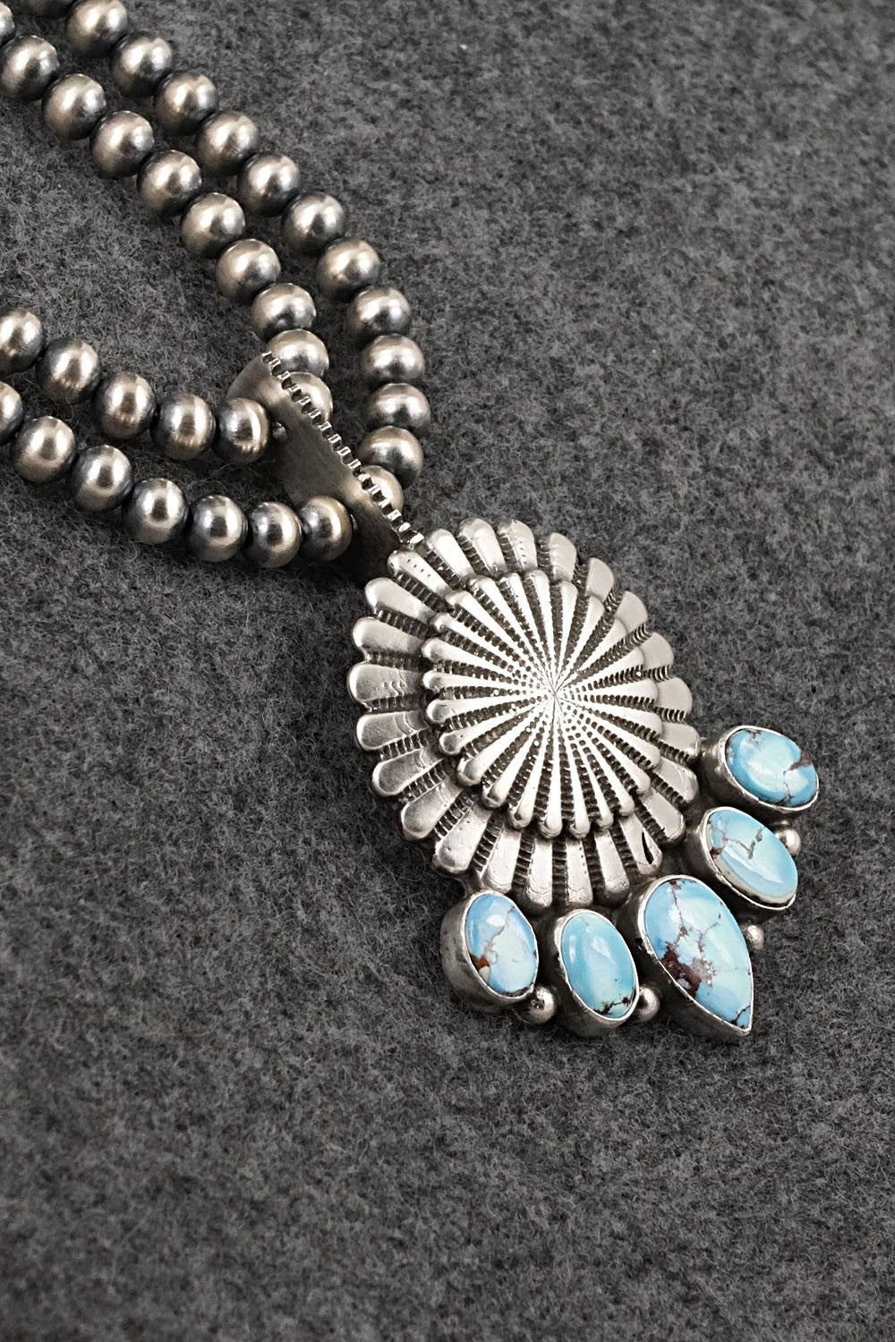 Turquoise & Sterling Silver Necklace - Tom Lewis