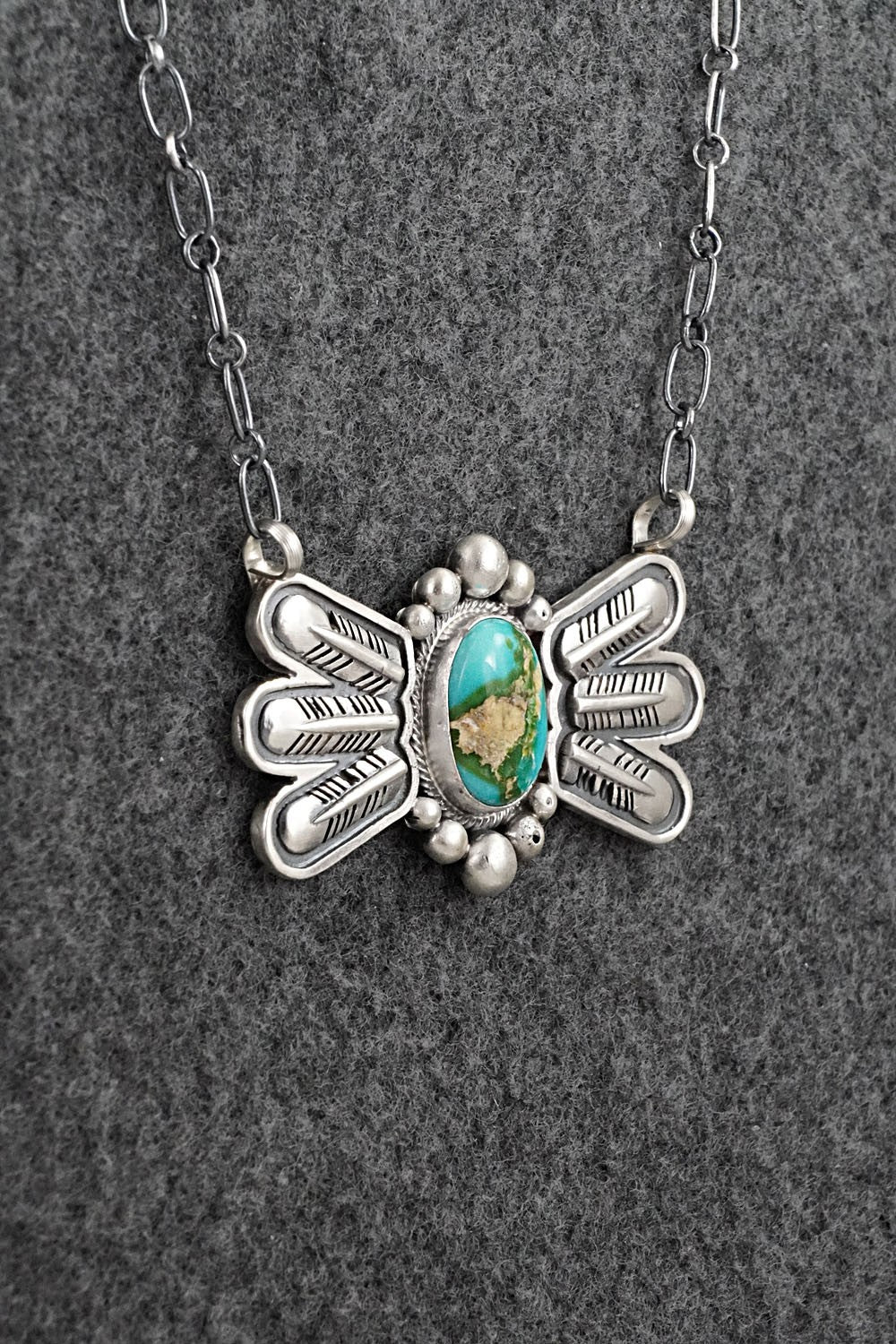 Turquoise & Sterling Silver Necklace - Verley Betone