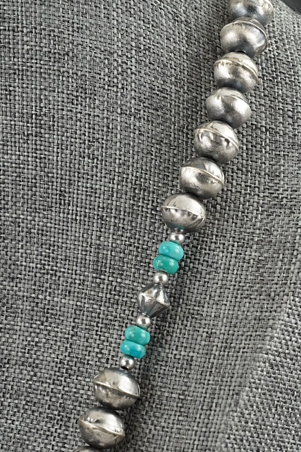 Multi-Stone & Sterling Silver Navajo Pearl Necklace 20" - Vintage