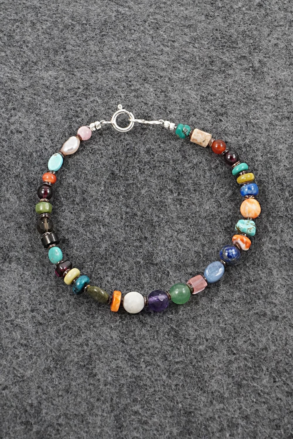 Multi-Stone & Sterling Silver Bracelet - Helen Tsosie