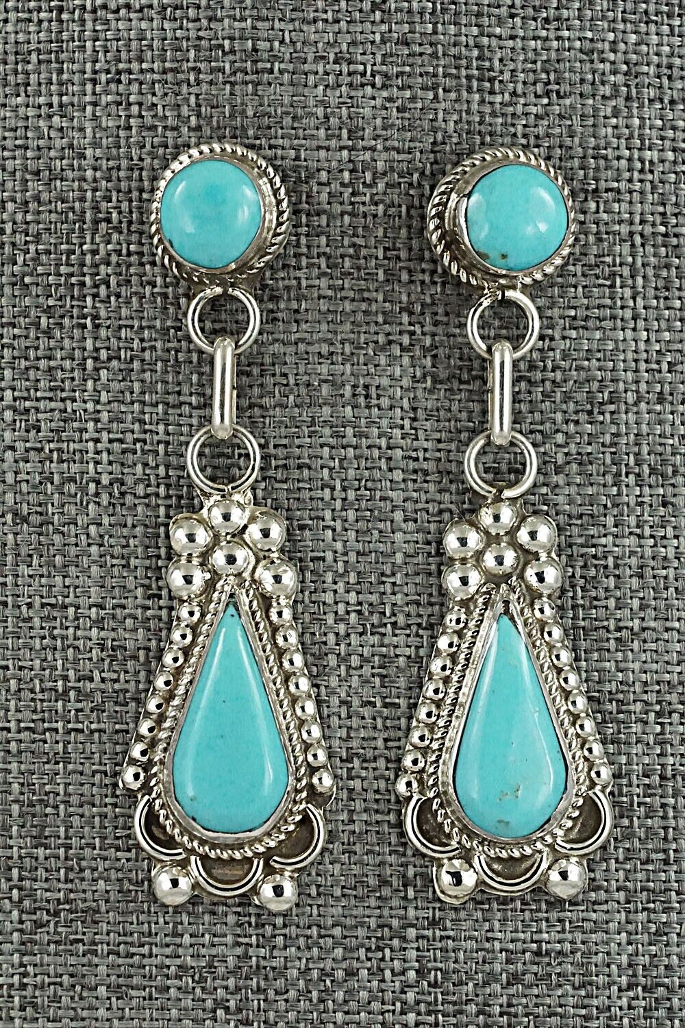 Turquoise & Sterling Silver Earrings - Joanita Yatsatee
