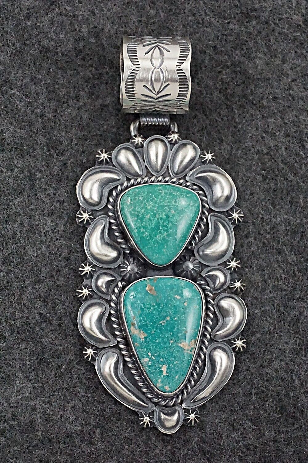 Turquoise & Sterling Silver Pendant - Raymond Delgarito