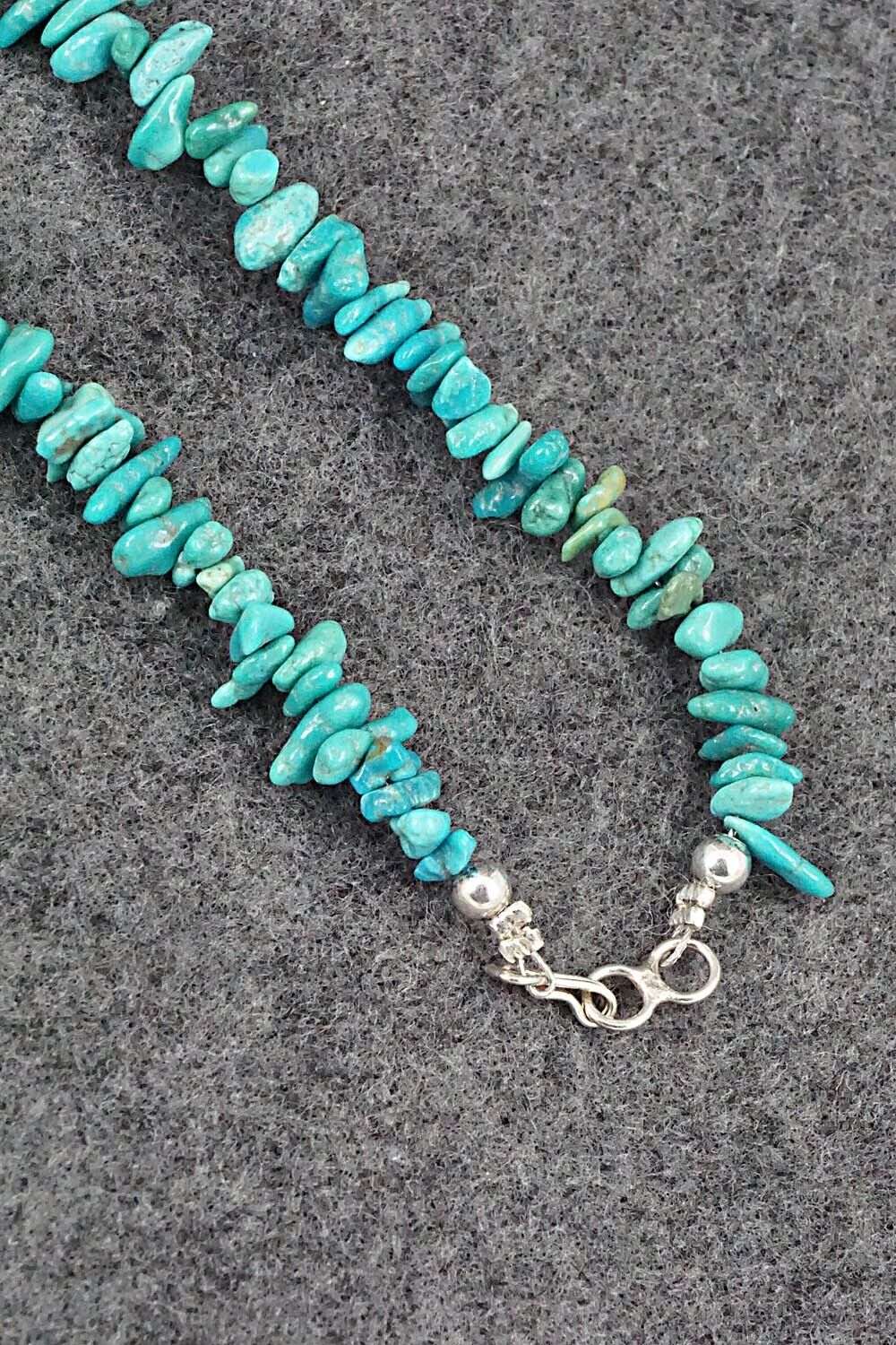 Turquoise & Sterling Silver Necklace 50" - Doreen Jake