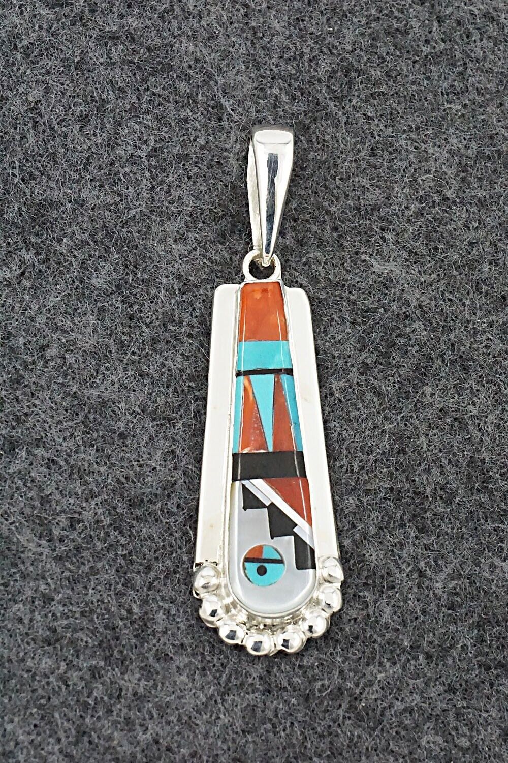 Multi Stone & Sterling Silver Pendant - Patty Edaakie
