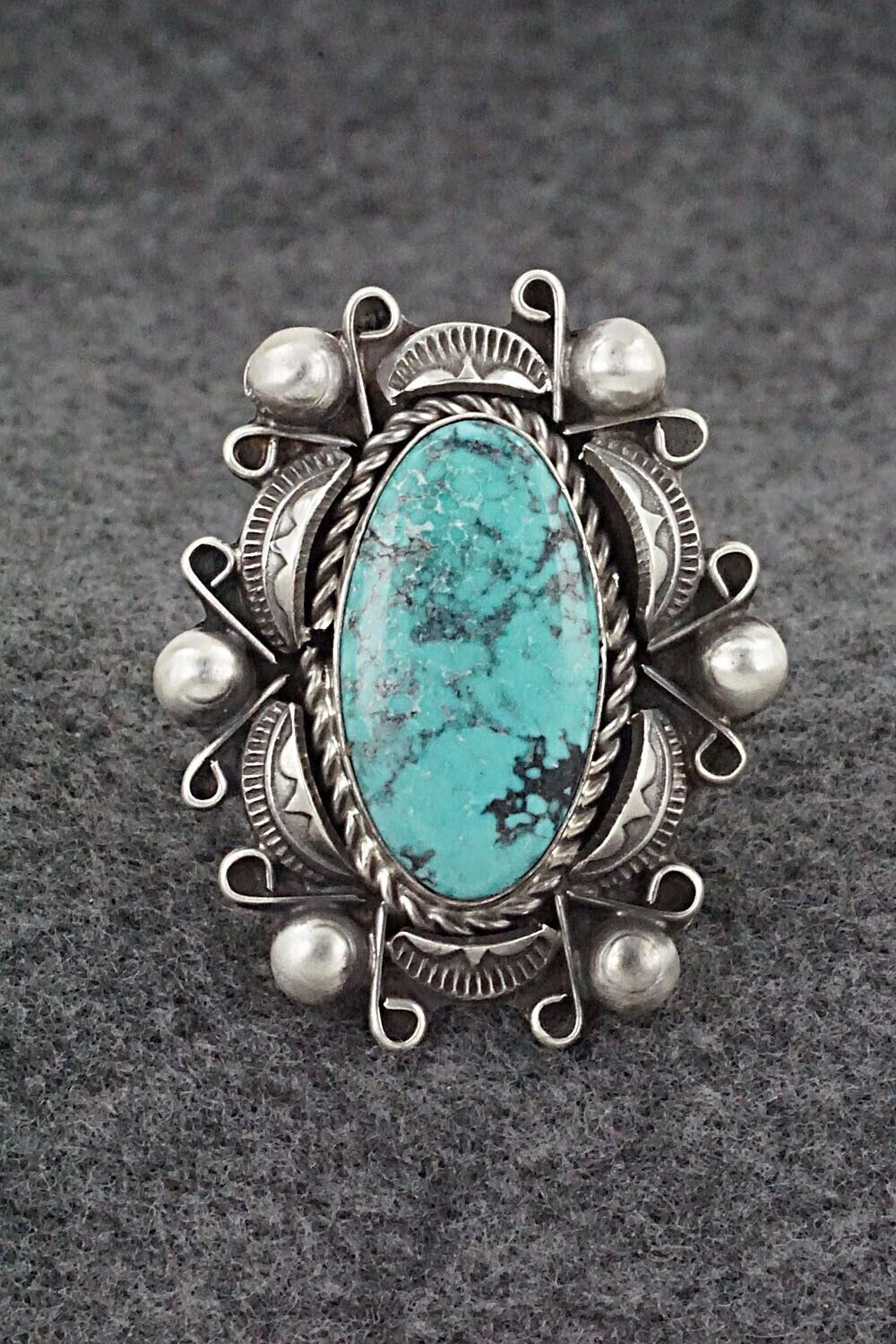 Turquoise & Sterling Silver Ring - Wilson Dawes - Size 9