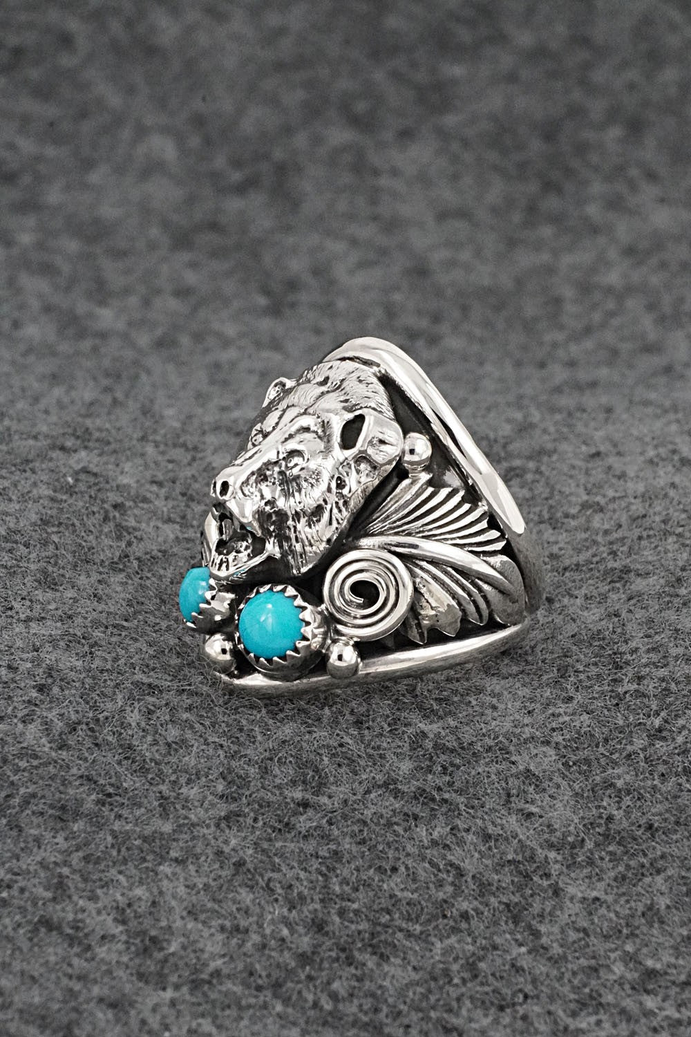 Turquoise & Sterling Silver Ring - Jeanette Saunders - Size 9.5