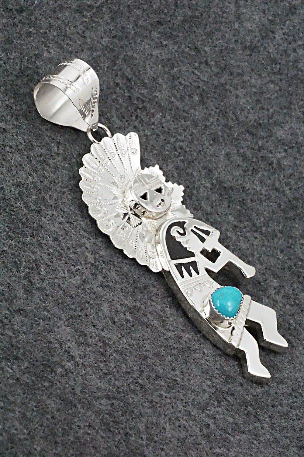 Turquoise & Sterling Silver Pendant - Alanzo Mariano