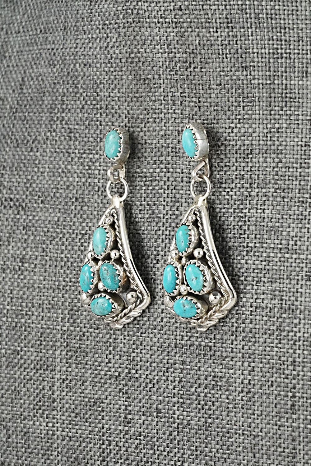 Turquoise & Sterling Silver Earrings - Melvin Chee