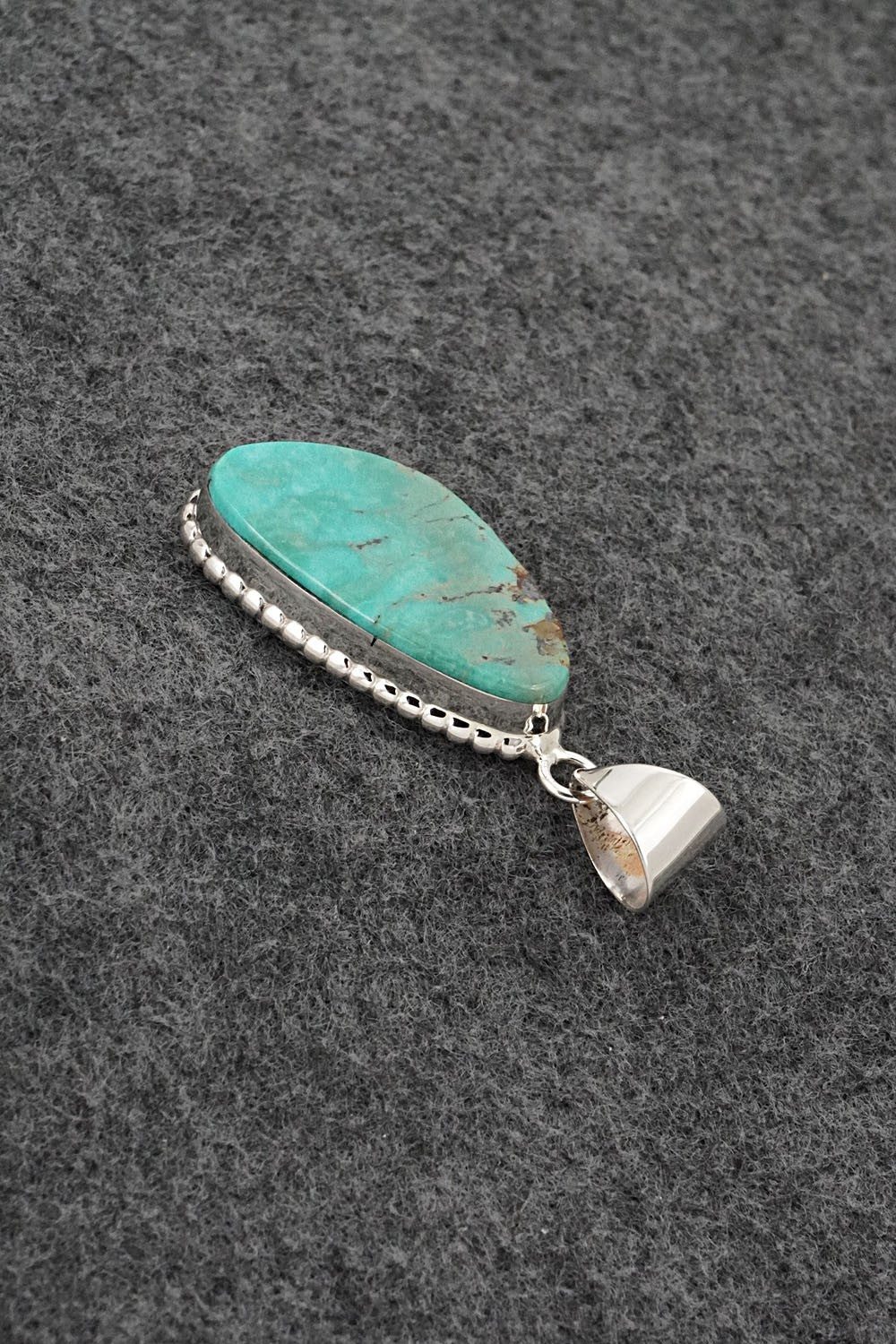 Turquoise & Sterling Silver Pendant - Larry Castillo