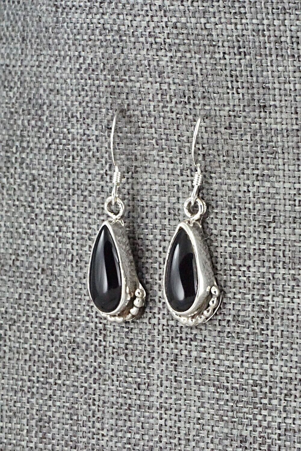 Onyx & Sterling Silver Earrings - Elaine Shirley