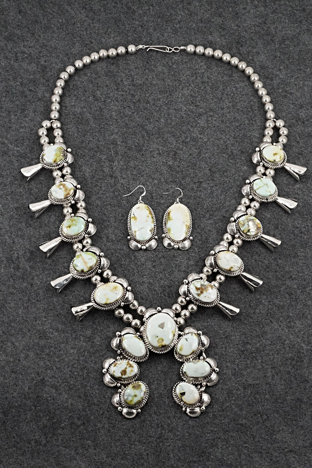 Variscite & Sterling Silver Squash Blossom Set - Vernon Johnson