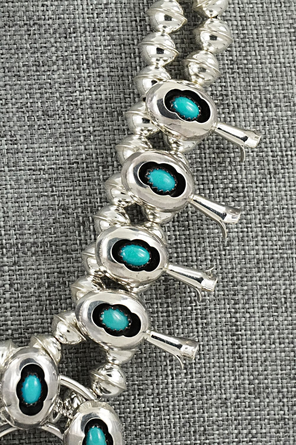 Turquoise & Sterling Silver Squash Blossom Set - Phil Garcia