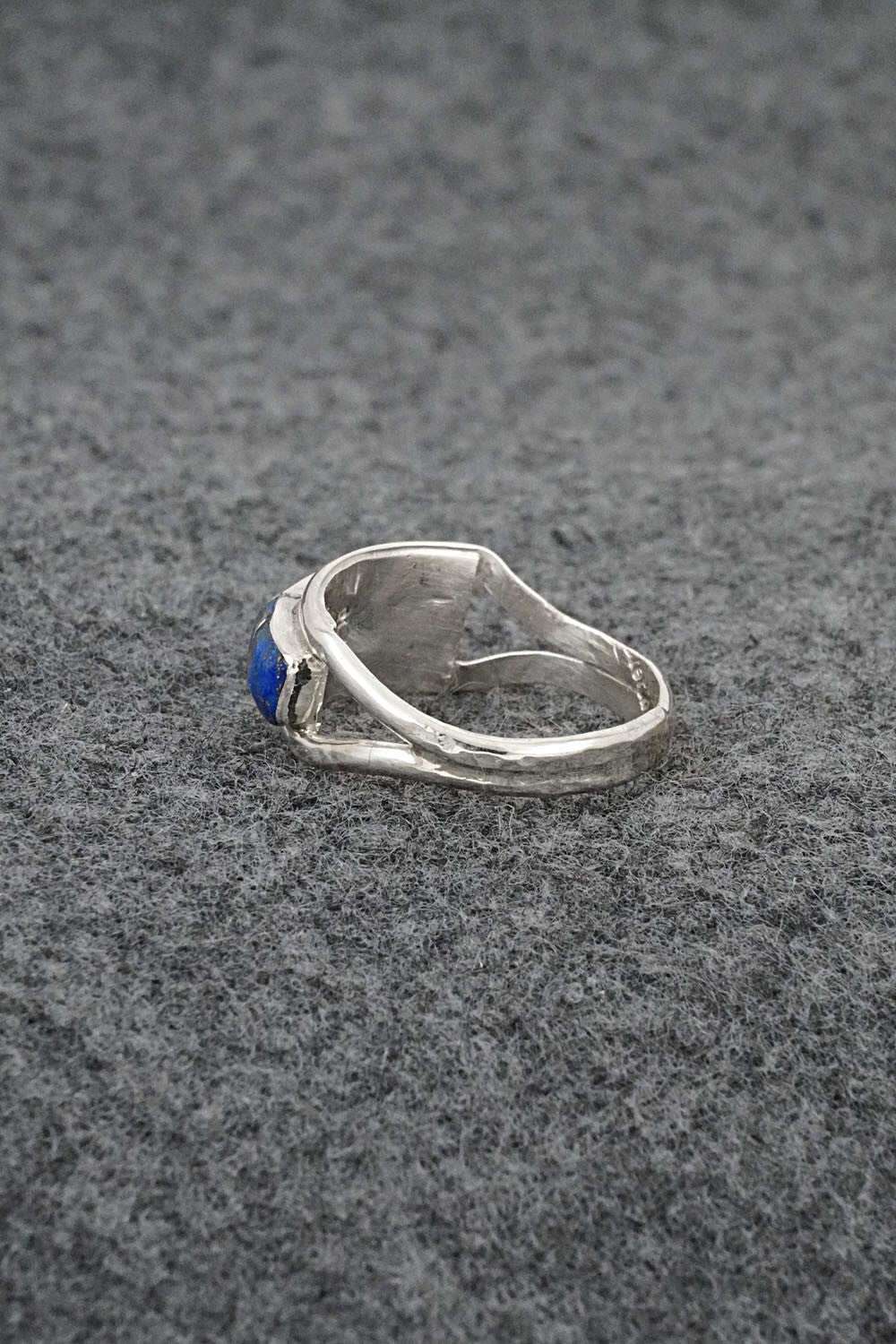 Opalite,Lapis & Sterling Silver Inlay Ring - Ola Eriacho - Size 8