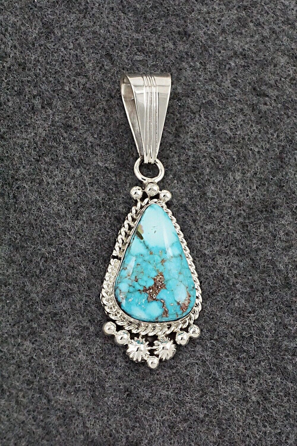 Turquoise & Sterling Silver Pendant - Samuel Yellowhair