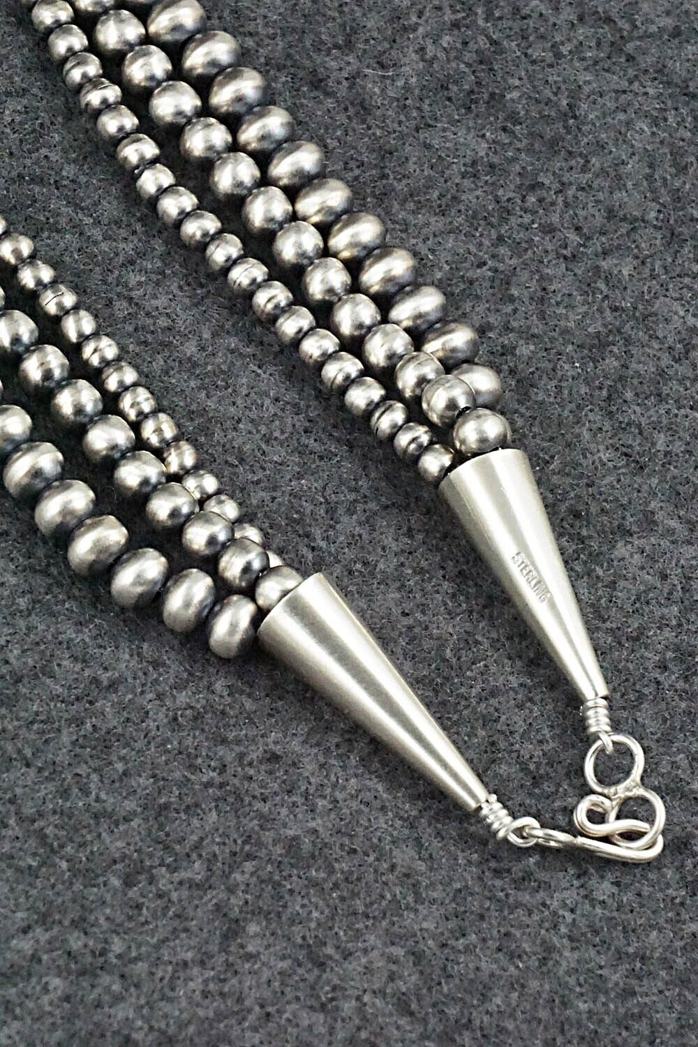 Sterling Silver Navajo Pearl Necklace 20" - Dorinda Mariano