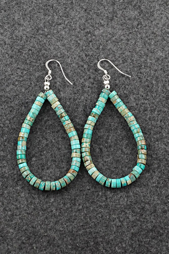 Turquoise & Sterling Silver Earrings - Doreen Jake
