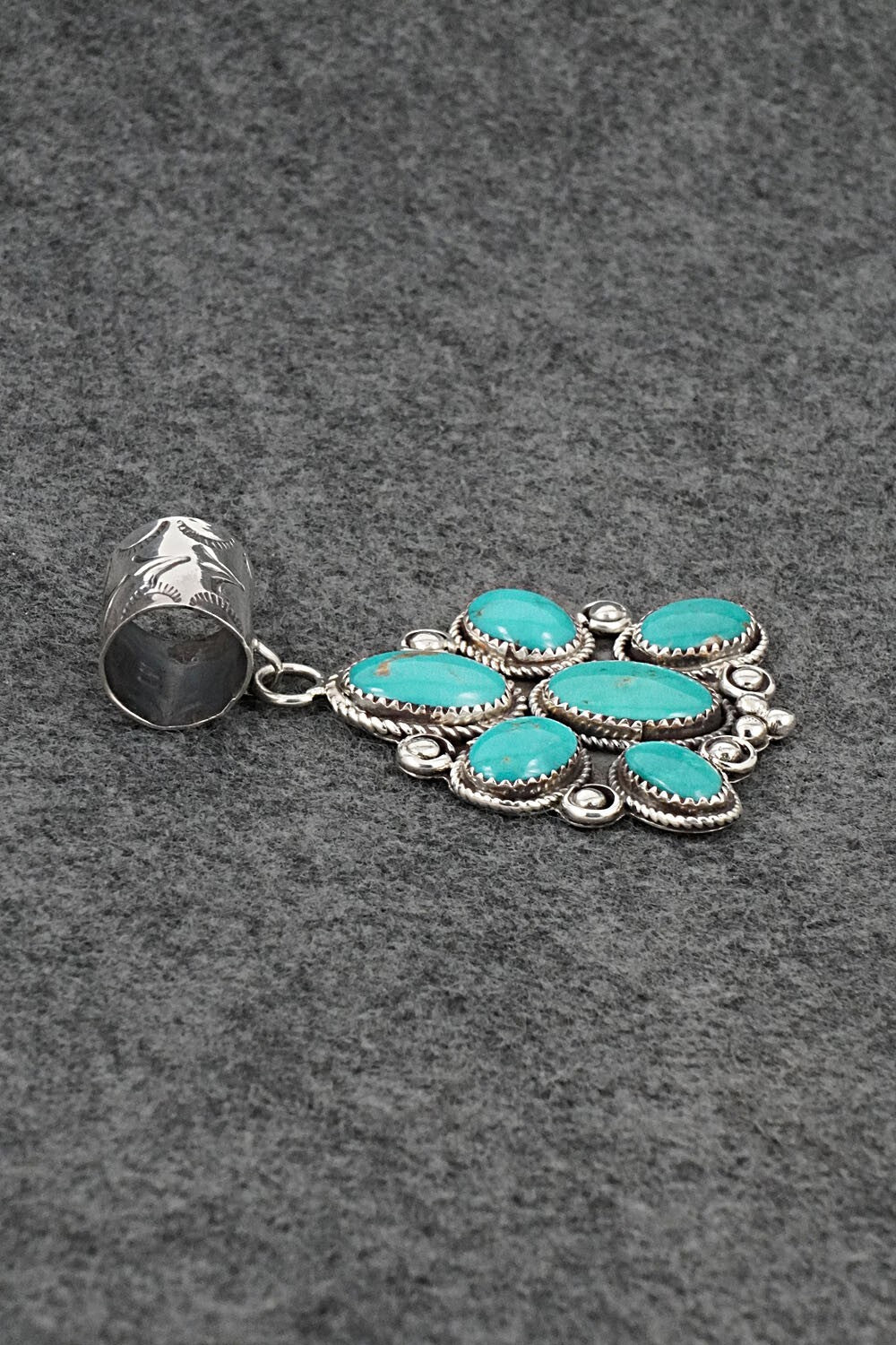 Turquoise & Sterling Silver Pendant - Ernest Hawthorne