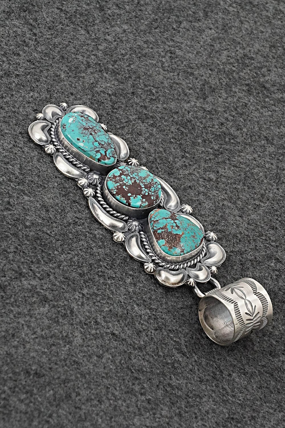 Turquoise & Sterling Silver Pendant - Raymond Delgarito