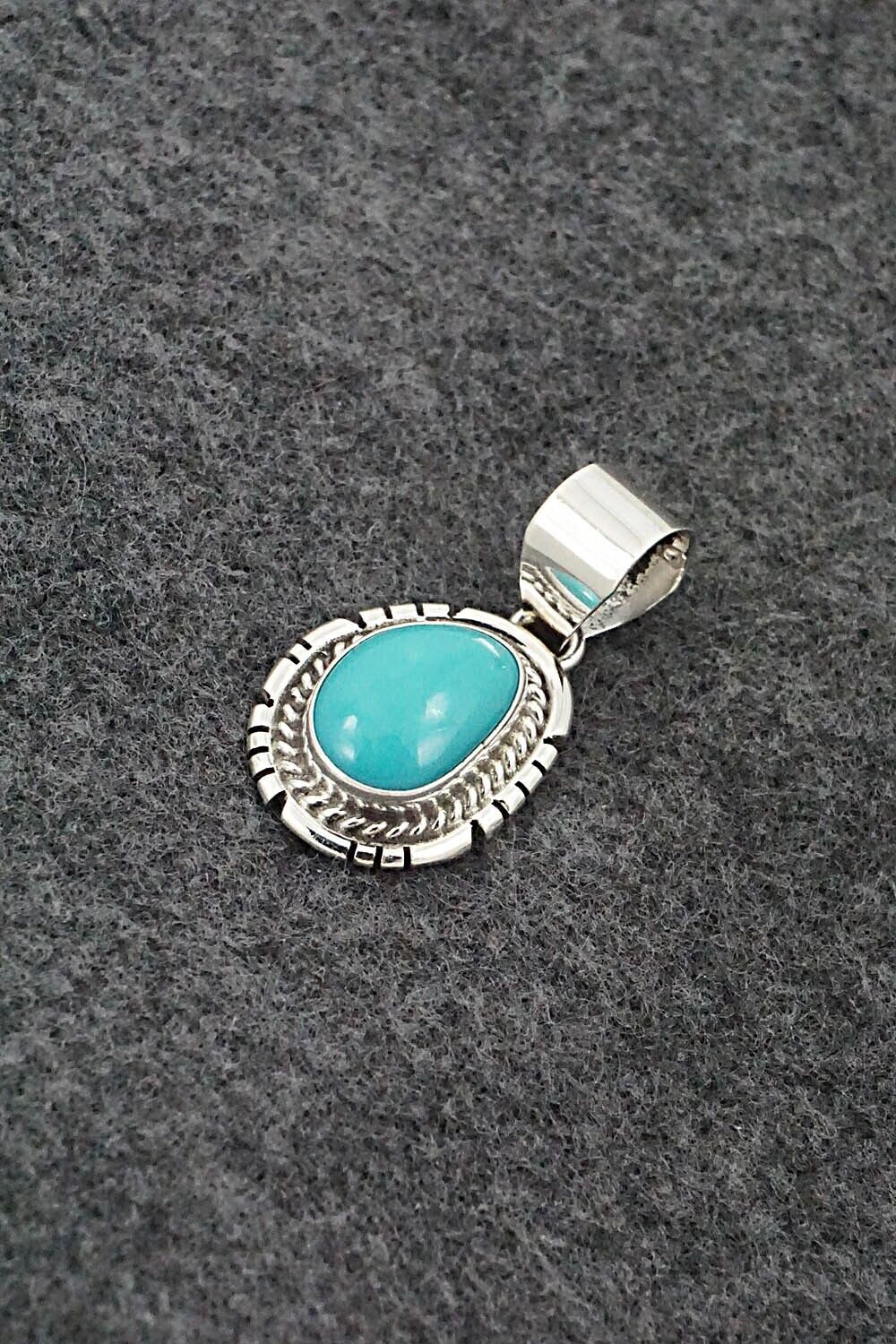 Turquoise & Sterling Silver Pendant - Johnny Frank