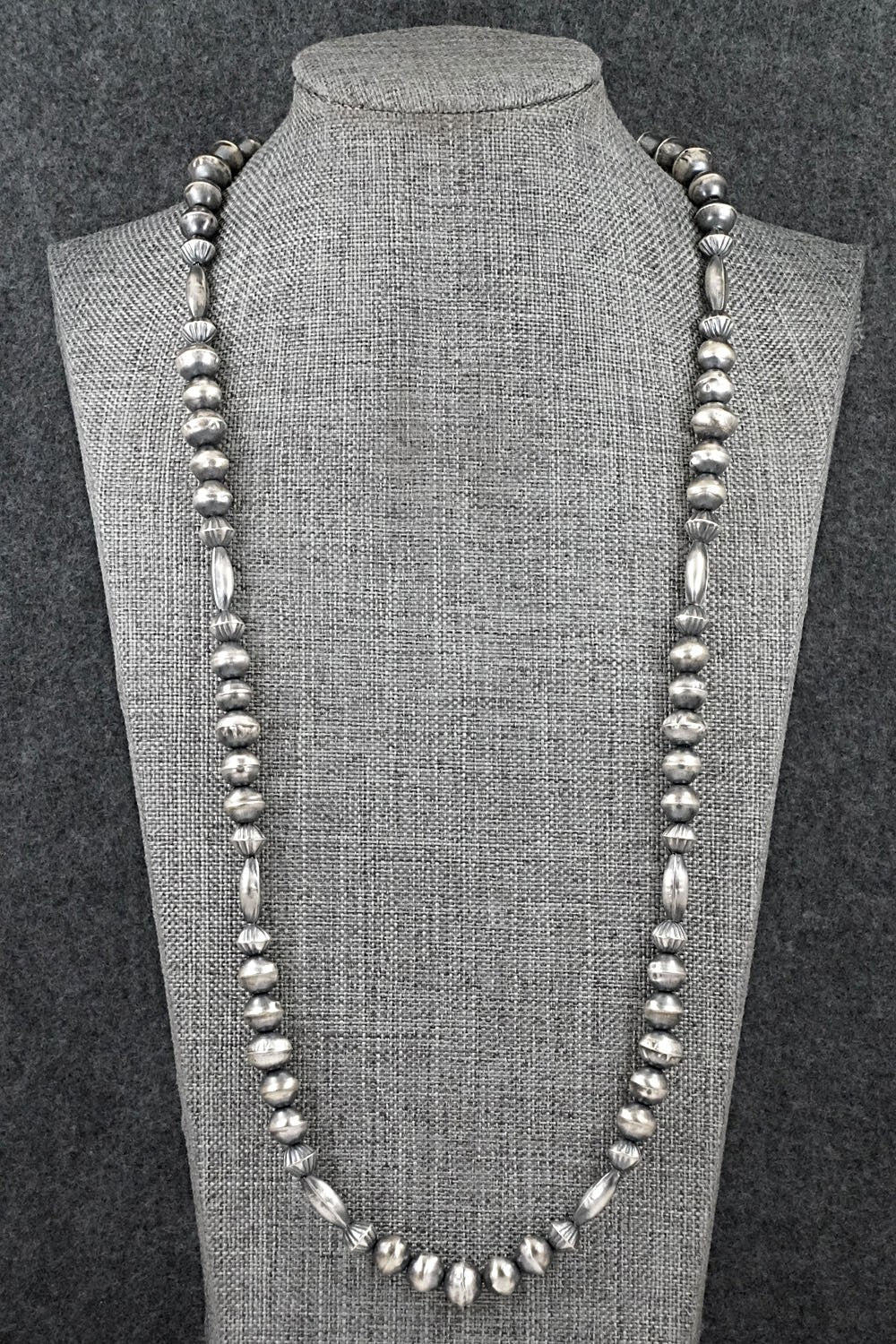 Sterling Silver Navajo Pearl Necklace 26" - Vintage